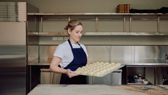 Snowy mountain peak at sunrise