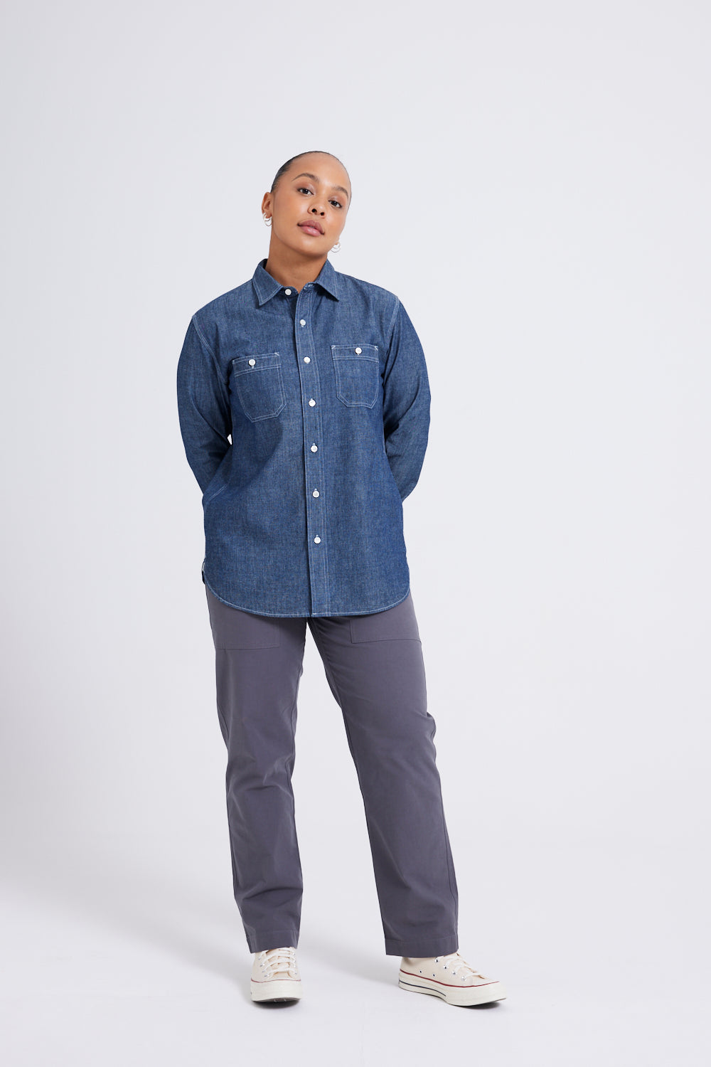Worktones Sparta Workshirt in Mid Blue Chambray 100% Cotton