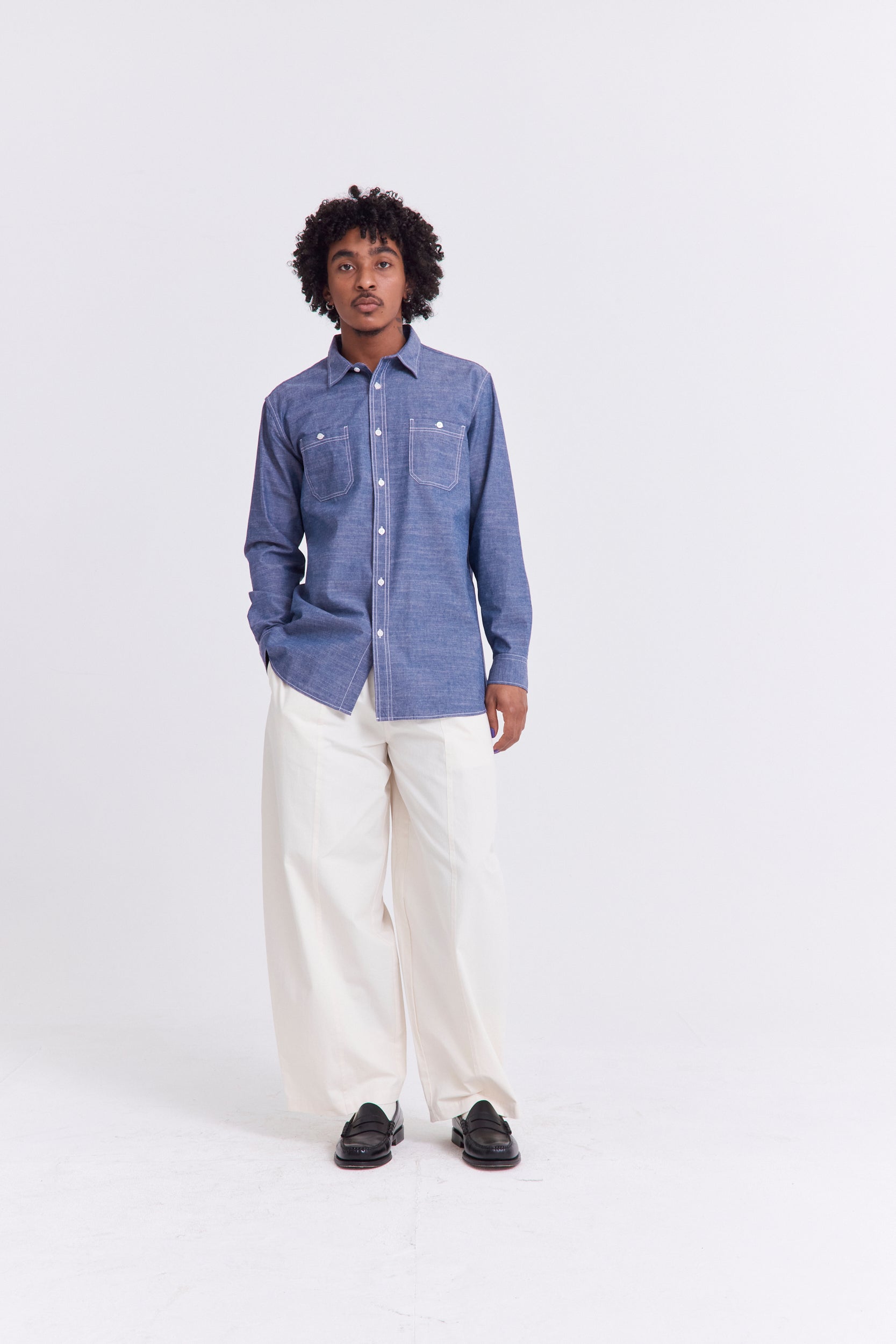Patch Chambray Work Shirt