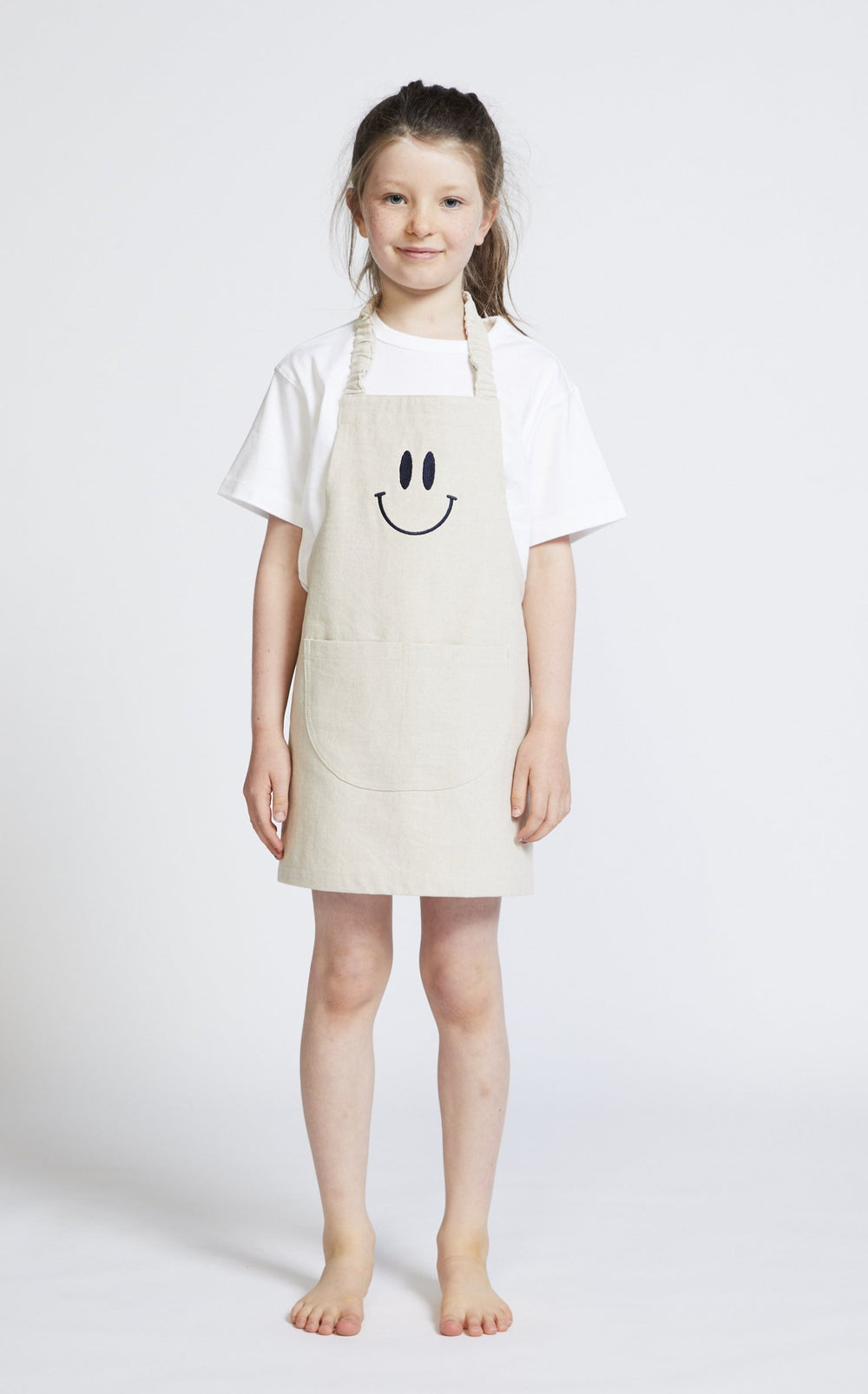 Smiley Kids Apron - Natural