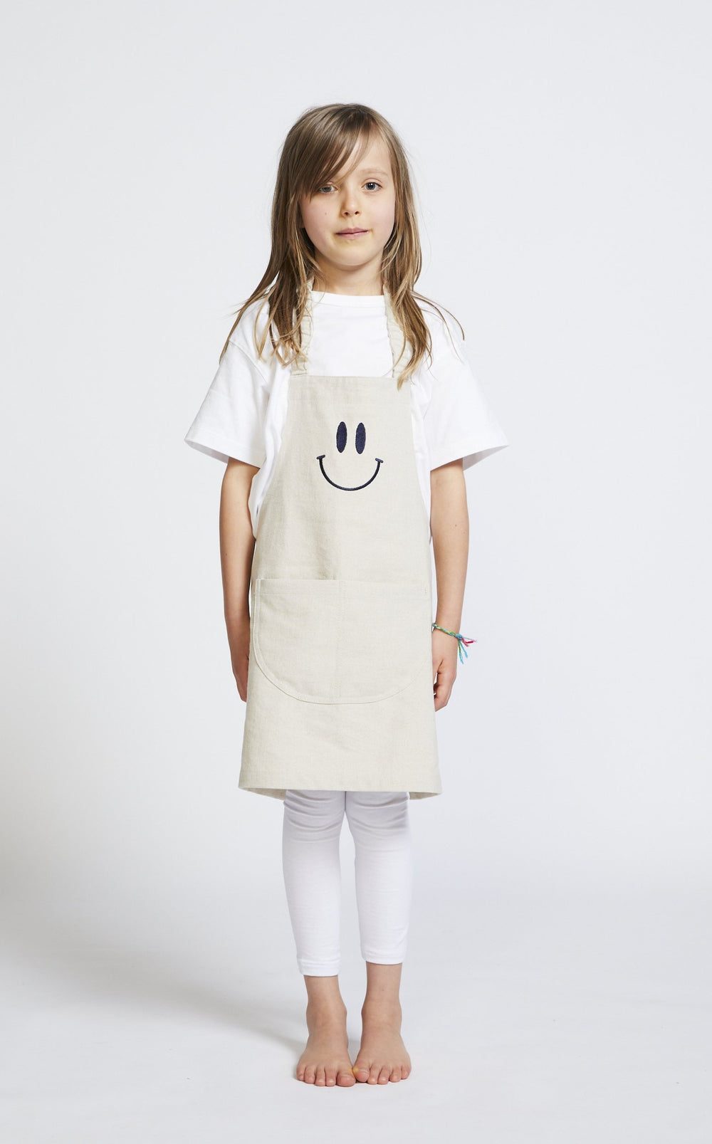 Smiley Kids Apron - Natural